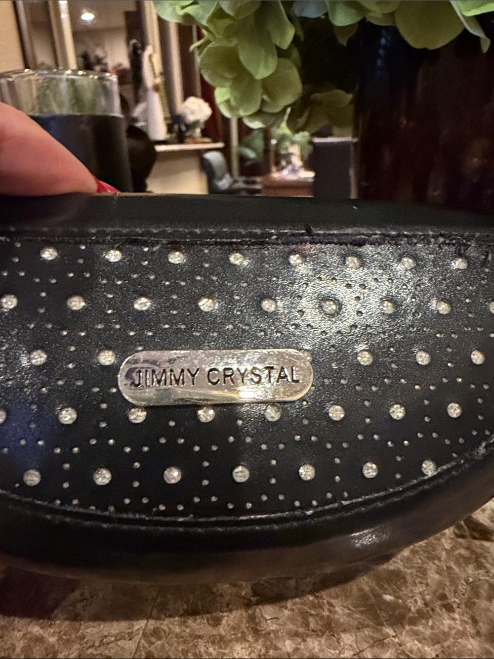 Black Swarovski Crystal-Trim Shield Sunglasses - Picture 2 of 14